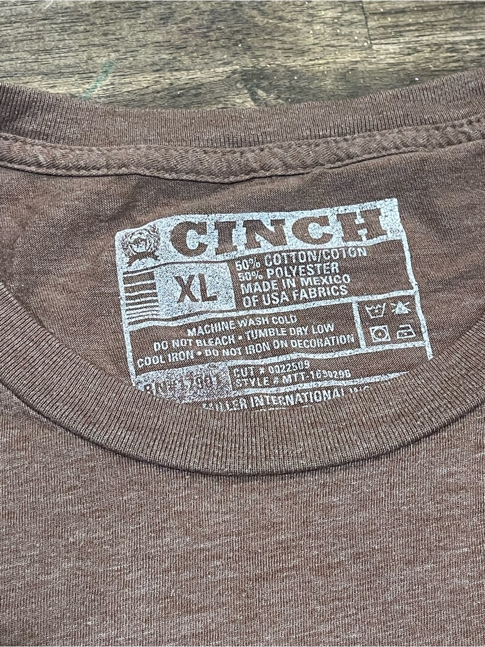 Cinch Denim Men’s XL Brown Graphic T Shirt Western Cowboy Ranch Rodeo Tee - Picture 3 of 4